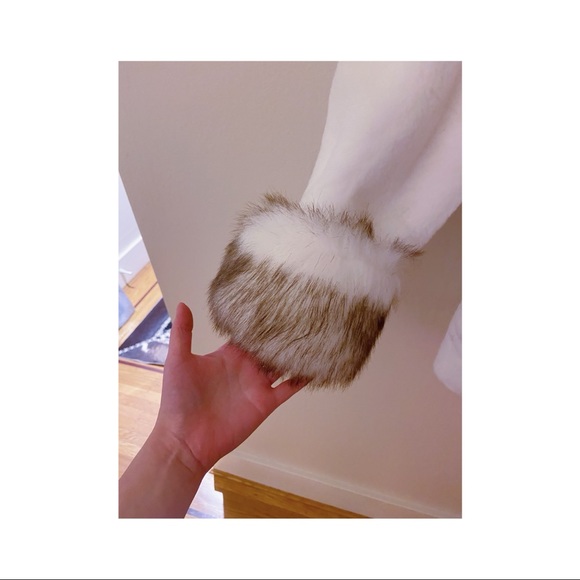 White Faux Fur Hood Jacket - Picture 3 of 5